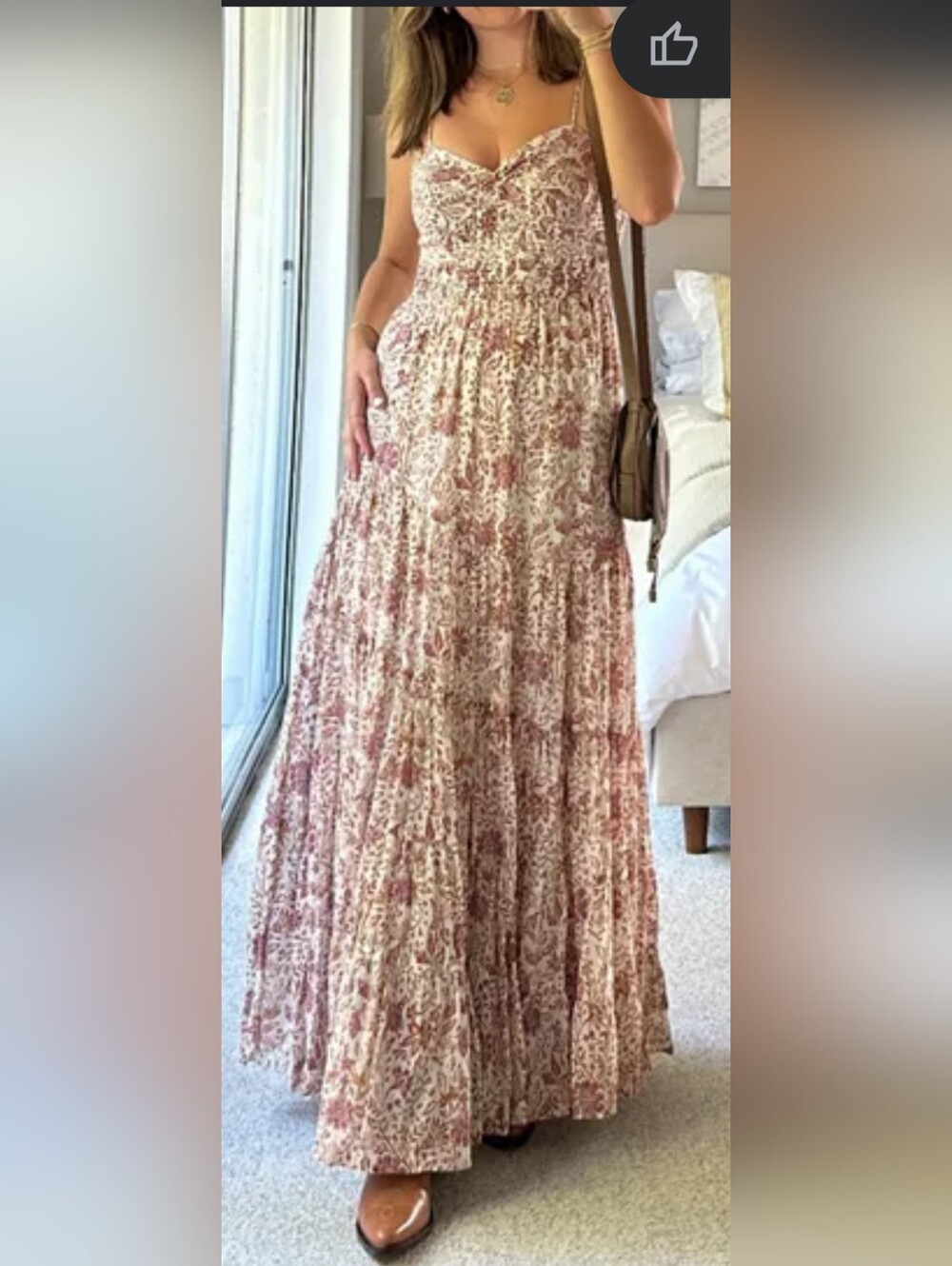 Free People Sundrenched Printed Floral Maxi Dress Small